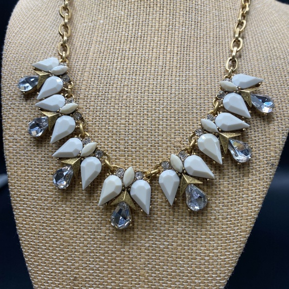 J Crew Cream and Rhinestone Statement Necklace - Picture 5 of 5